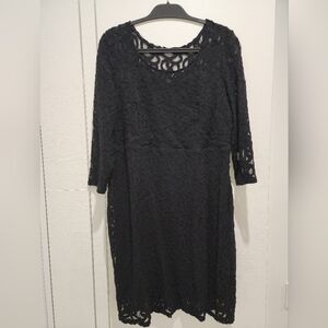 Lane Bryant Black Lace Long Sleeve Dress